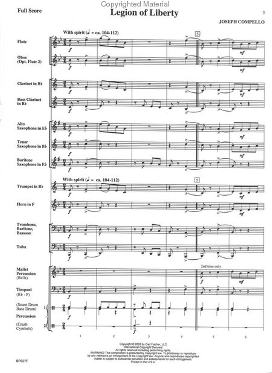 Legion of Liberty Concert Band scores gallery preview page 2