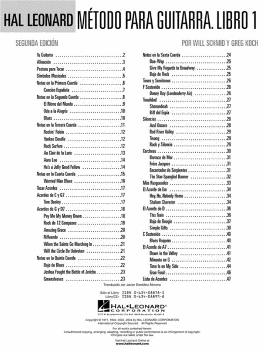 Spanish Edition: Hal Leonard Metodo Para Guitarra Libro 1 – Segunda Edition Guitar scores gallery preview page 3