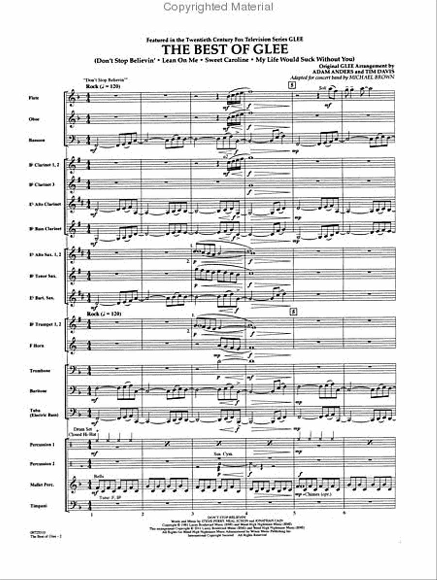 The Best of Glee The Best of Glee Concert Band scores gallery preview page 2