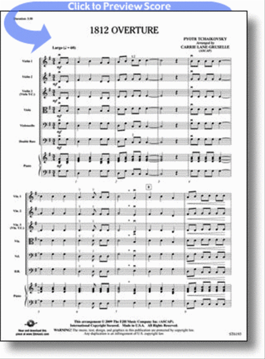 1812 Overture String Orchestra scores gallery preview page 1