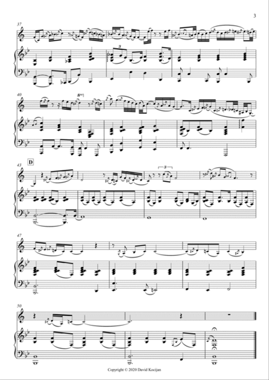 Arioso (trumpet in Bb & piano) B-Flat Trumpet scores gallery preview page 3