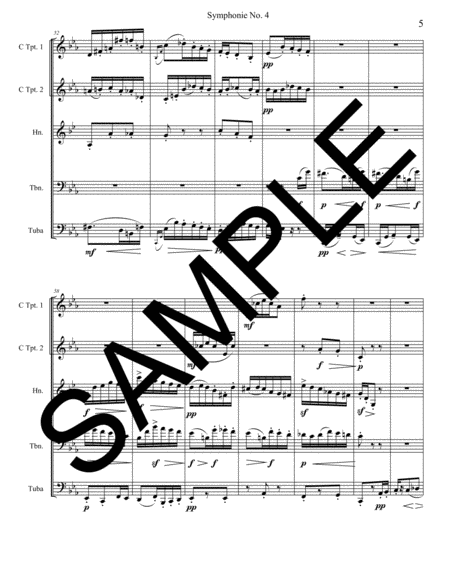 Symphony No. 4 - 2nd Movement for Brass Quintet image number null