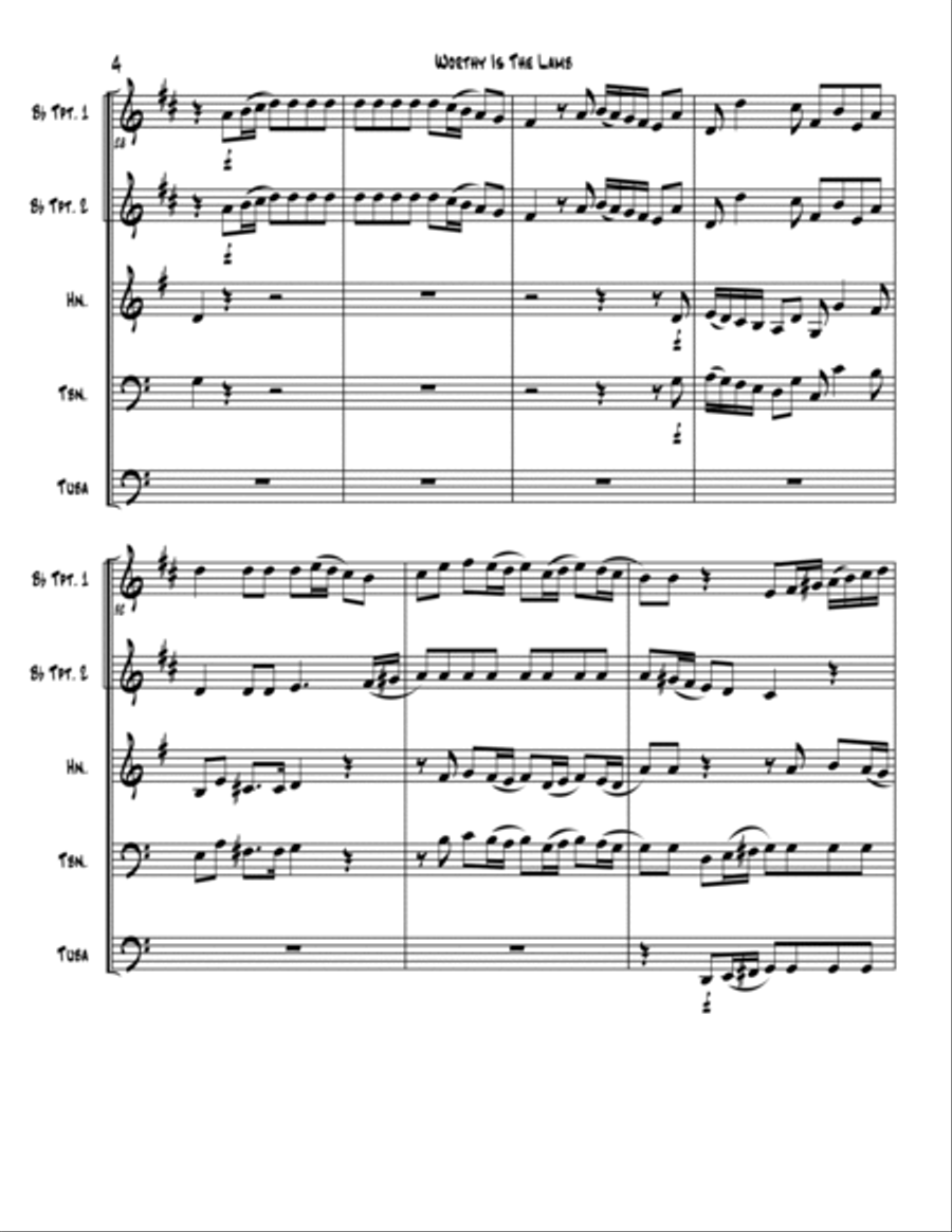 Worthy Is The Lamb Worthy Is The Lamb Brass Ensemble scores gallery preview page 4