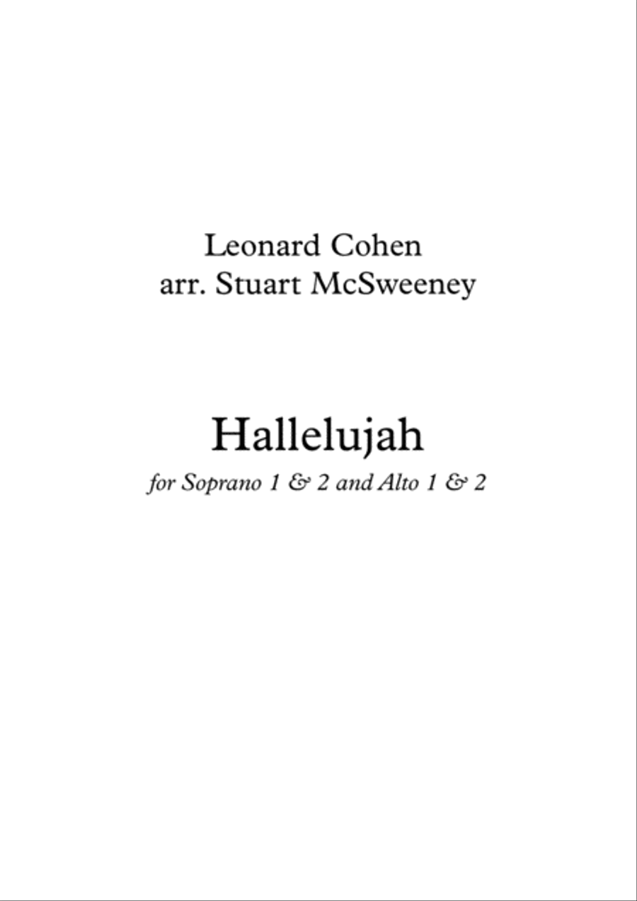 Hallelujah SSA scores gallery preview page 1