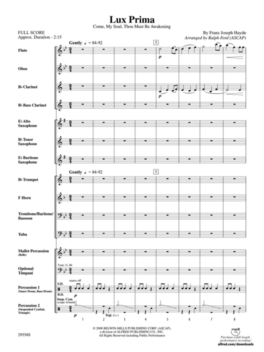 Lux Prima (Come, My Soul, Thou Must Be Awakening) (score only) image number null
