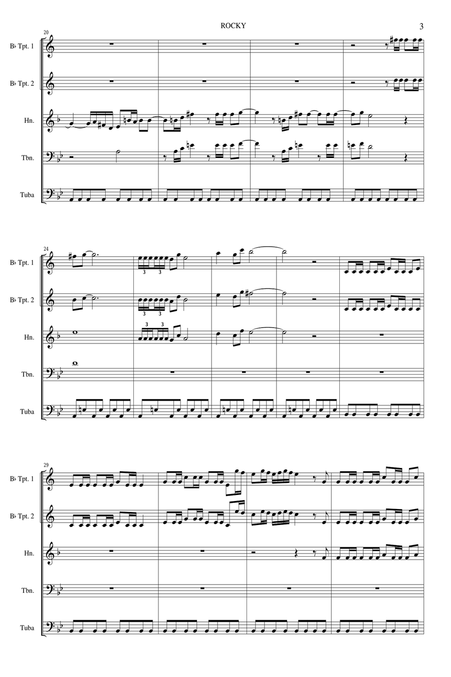 Fanfare For Rocky Brass Ensemble scores gallery preview page 5