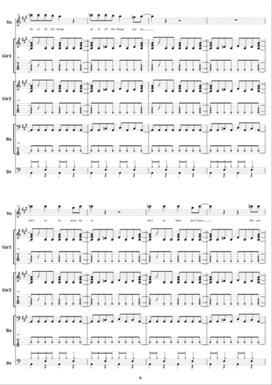 Whole Lotta Rosie Whole Lotta Rosie Electric Guitar scores gallery preview page 6
