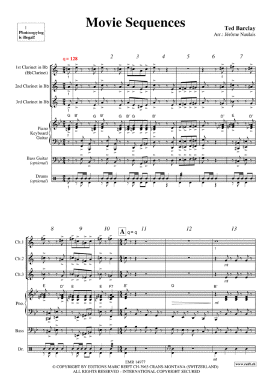 Movie Sequences Clarinet scores gallery preview page 3
