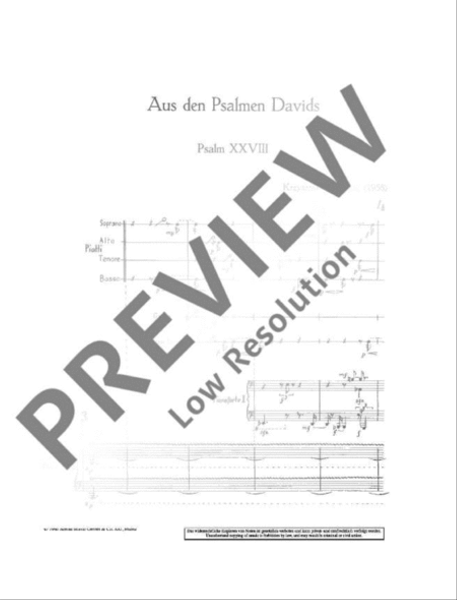 Aus den Psalmen Davids Aus den Psalmen Davids 4-Part scores gallery preview page 6