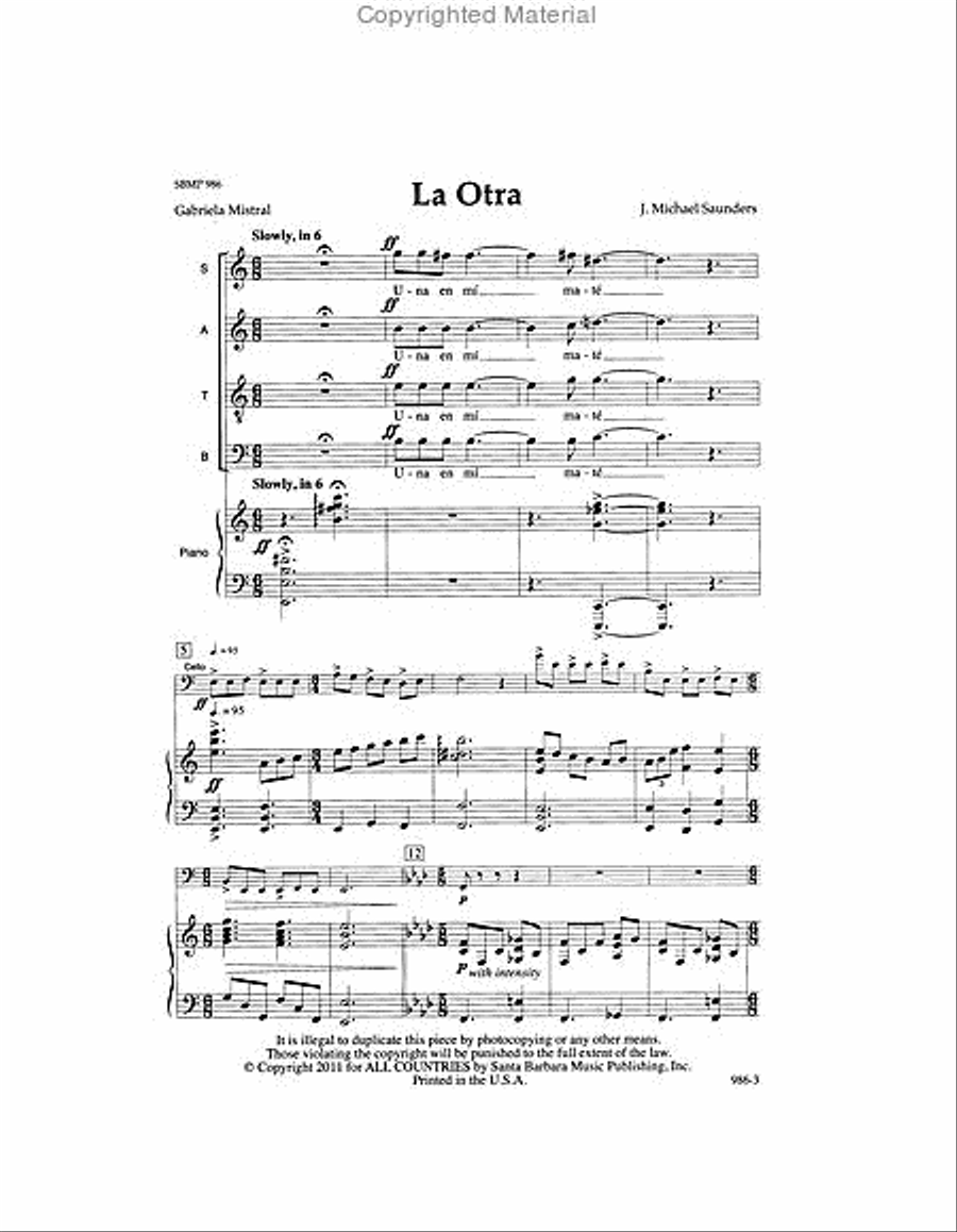 La Otra - SATB Octavo La Otra - SATB Octavo 4-Part scores gallery preview page 2