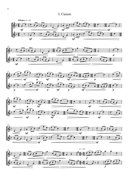 Three Canonic Pieces Clarinet - Digital Sheet Music