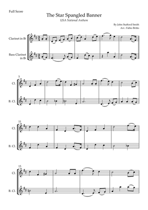 Book cover for The Star Spangled Banner (USA National Anthem) for Clarinet in Bb & Bass Clarinet in Bb Duo