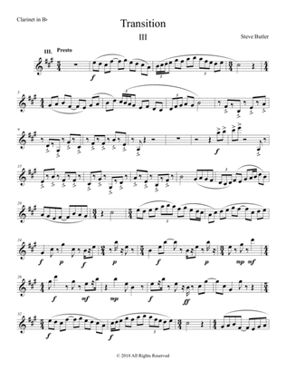 Transition III Part: Clarinet Bb