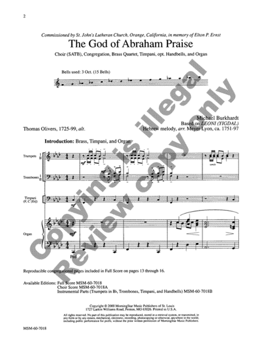 The God of Abraham Praise (Full Score)