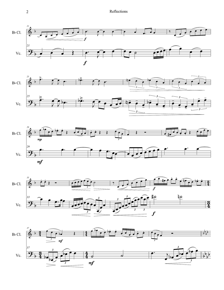 Reflections Clarinet scores gallery preview page 6