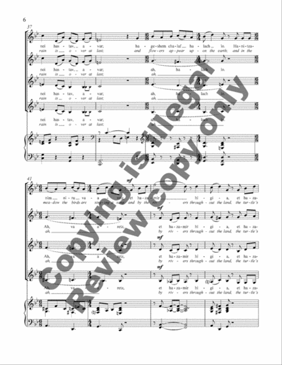 Songs of My Beloved: 3. Anah Dodi, V'amar Li (My Beloved Spoke to Me) SSAA scores gallery preview page 13