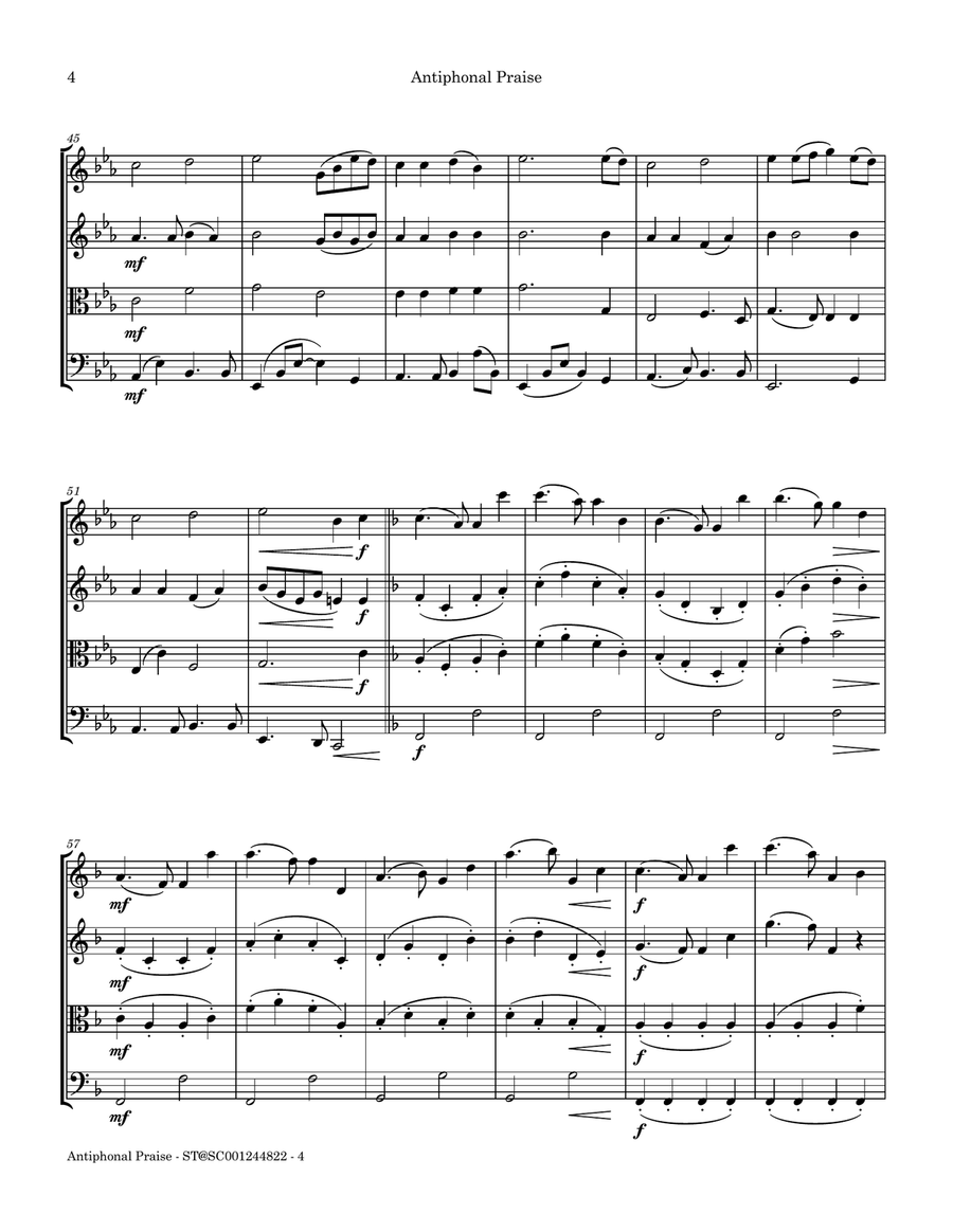 Antiphonal Praise (We Worship You) String Quartet scores gallery preview page 6