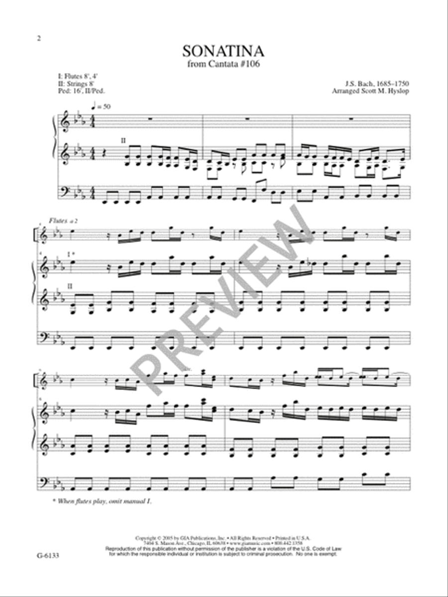 Sonatina from Cantata #106 Flute scores gallery preview page 3