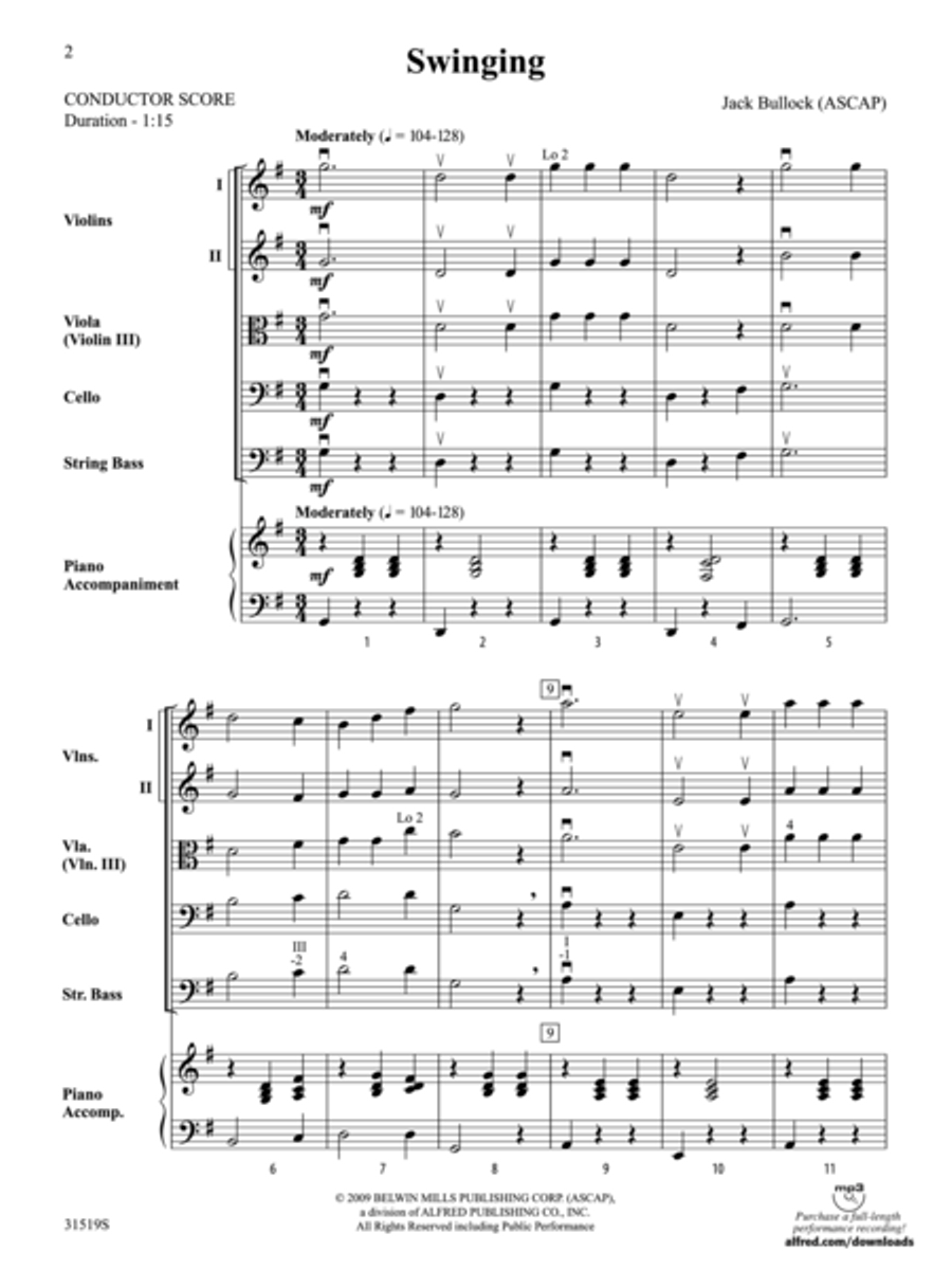Swinging (score only) String Orchestra scores gallery preview page 2