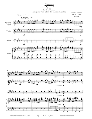 Vivaldi: Spring from the Four Seasons for Violin & Piano Trio