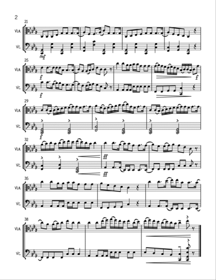The Wellerman Sea Shanty - Viola & Cello Duet String Duet scores gallery preview page 2