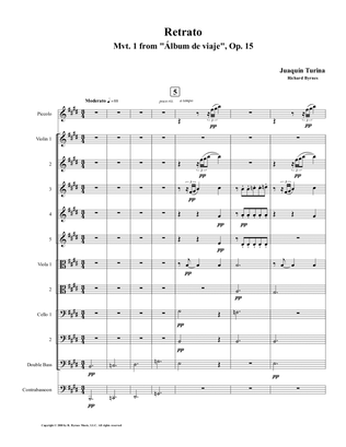 Retrato (Mvt. 1 from Álbum de viaje, Op.15) by Juaquín Turina (String Orchestra + Picc,Cbn.)