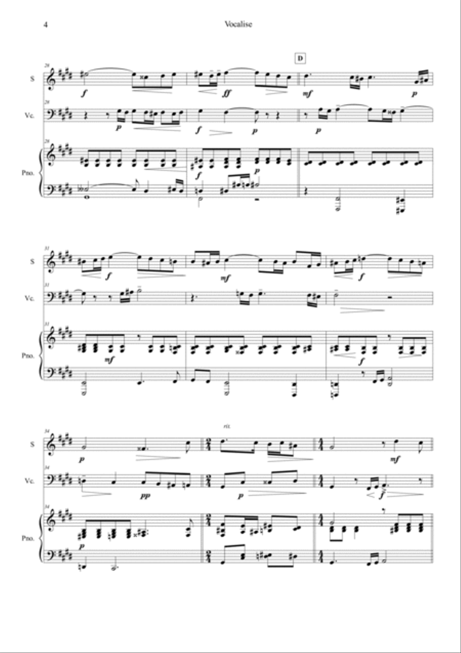 Vocalise Op.34, No.14 Vocalise Op.34, No.14 Soprano Voice scores gallery preview page 4