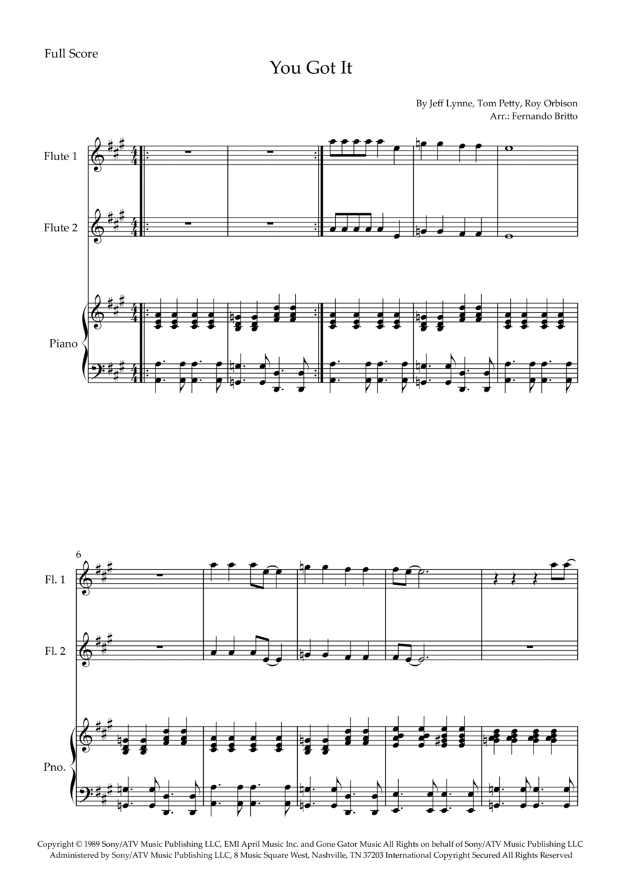 You Got It You Got It Woodwind Duet scores gallery preview page 1