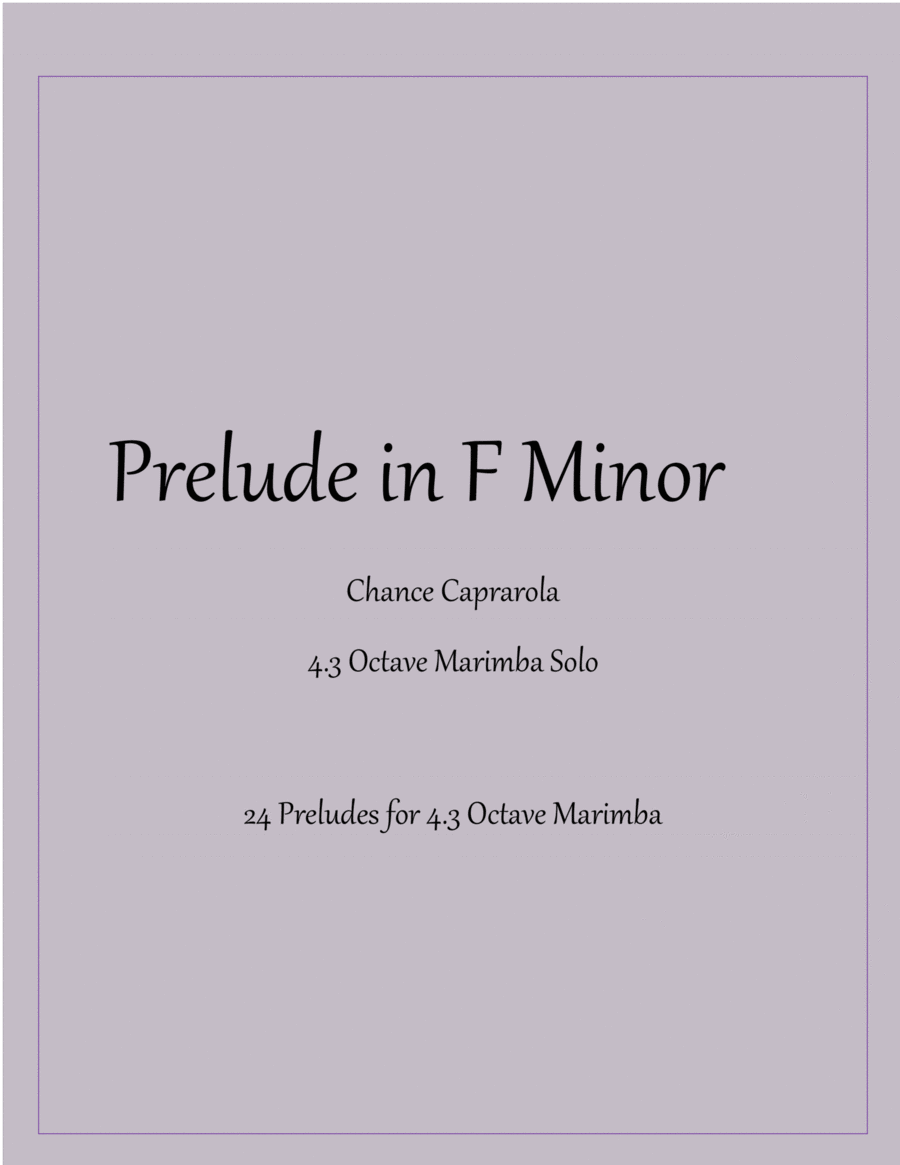 Prelude in F Minor - 4.3 Octave Marimba Solo Marimba scores gallery preview page 1