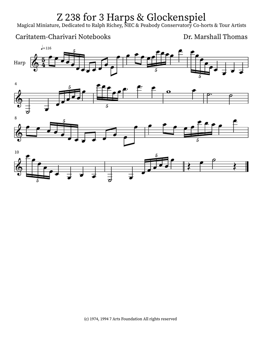 Z 238 for 3 Harps & Glockenspiel Glockenspiel scores gallery preview page 4