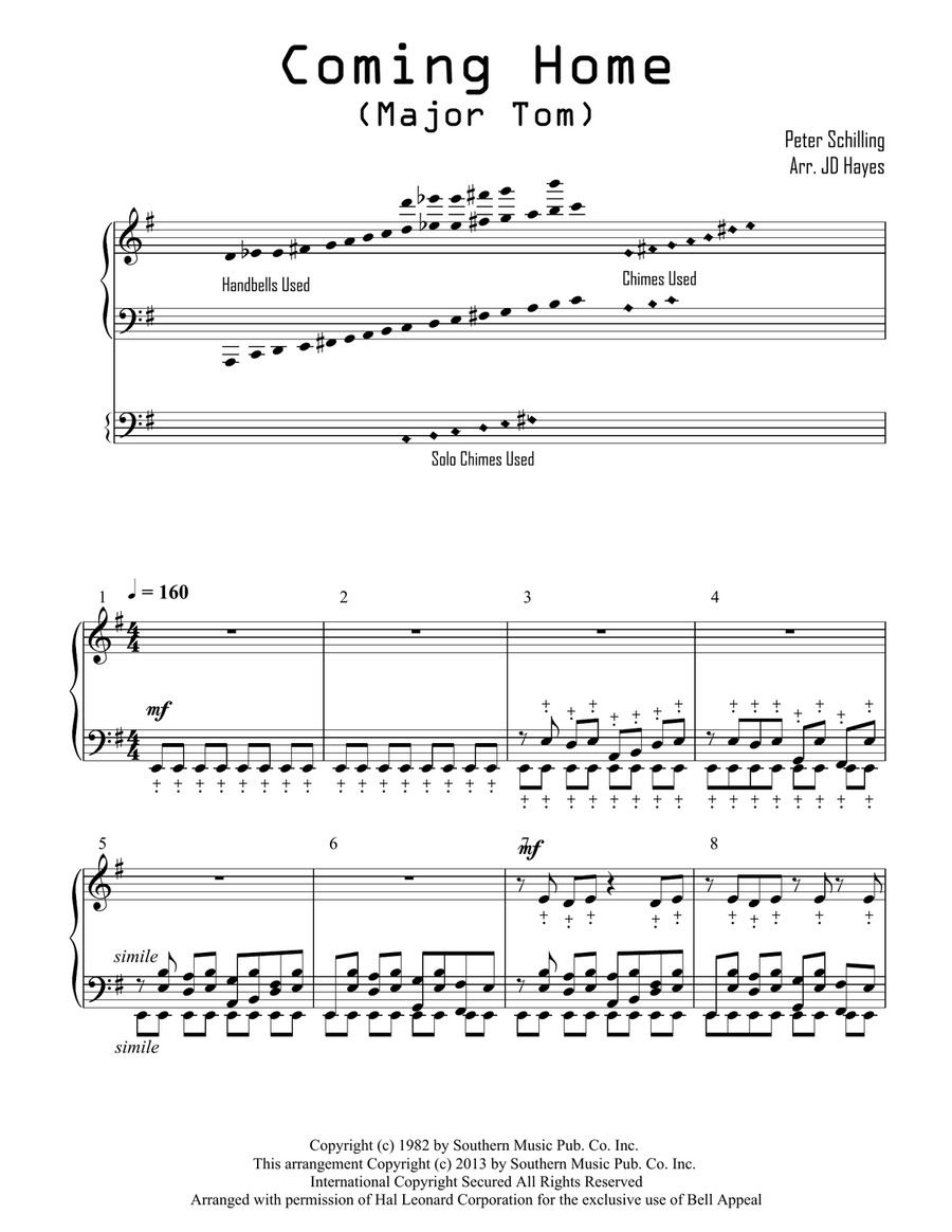 Major Tom (coming Home) Handbell Choir scores gallery preview page 2