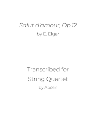 Book cover for Elgar: Salut d'amour - String Quartet