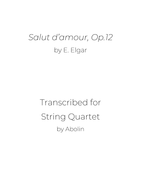 Elgar: Salut d'amour - String Quartet image number null
