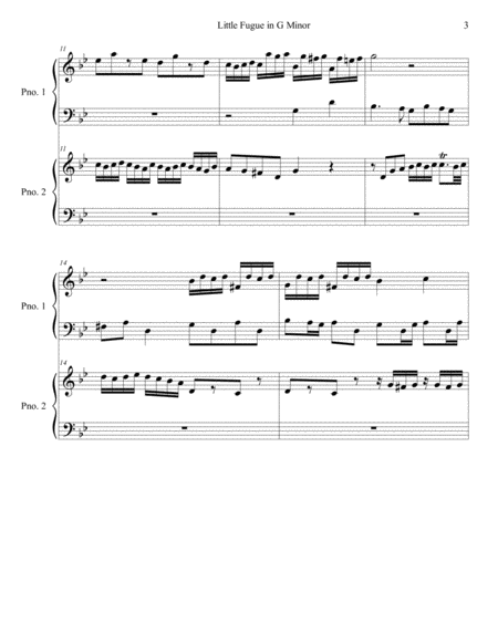 JS Bach, "Little" Fugue in G Minor for Four Hands, Two Pianos image number null