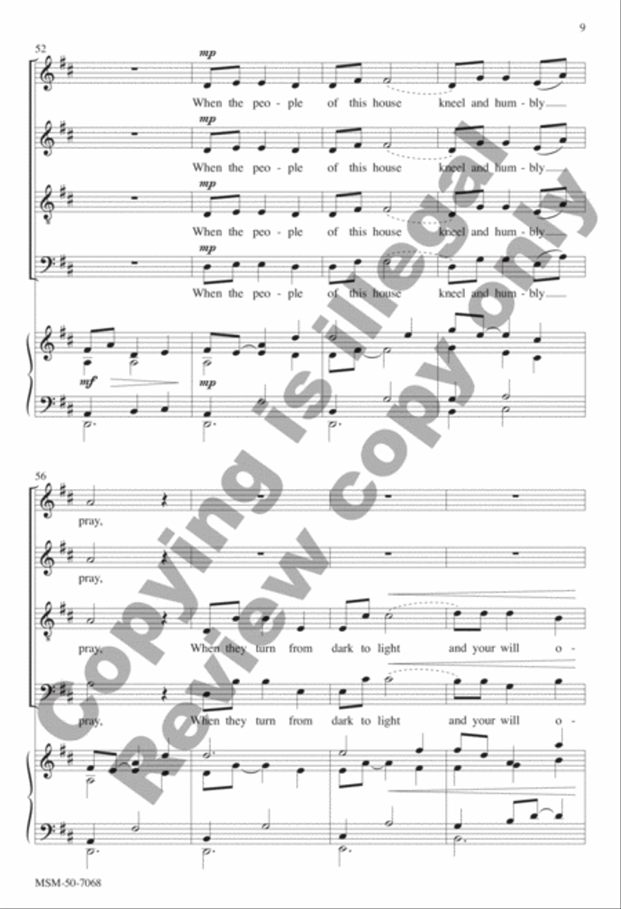 Come Dwell in Solomon's Walls 4-Part scores gallery preview page 8