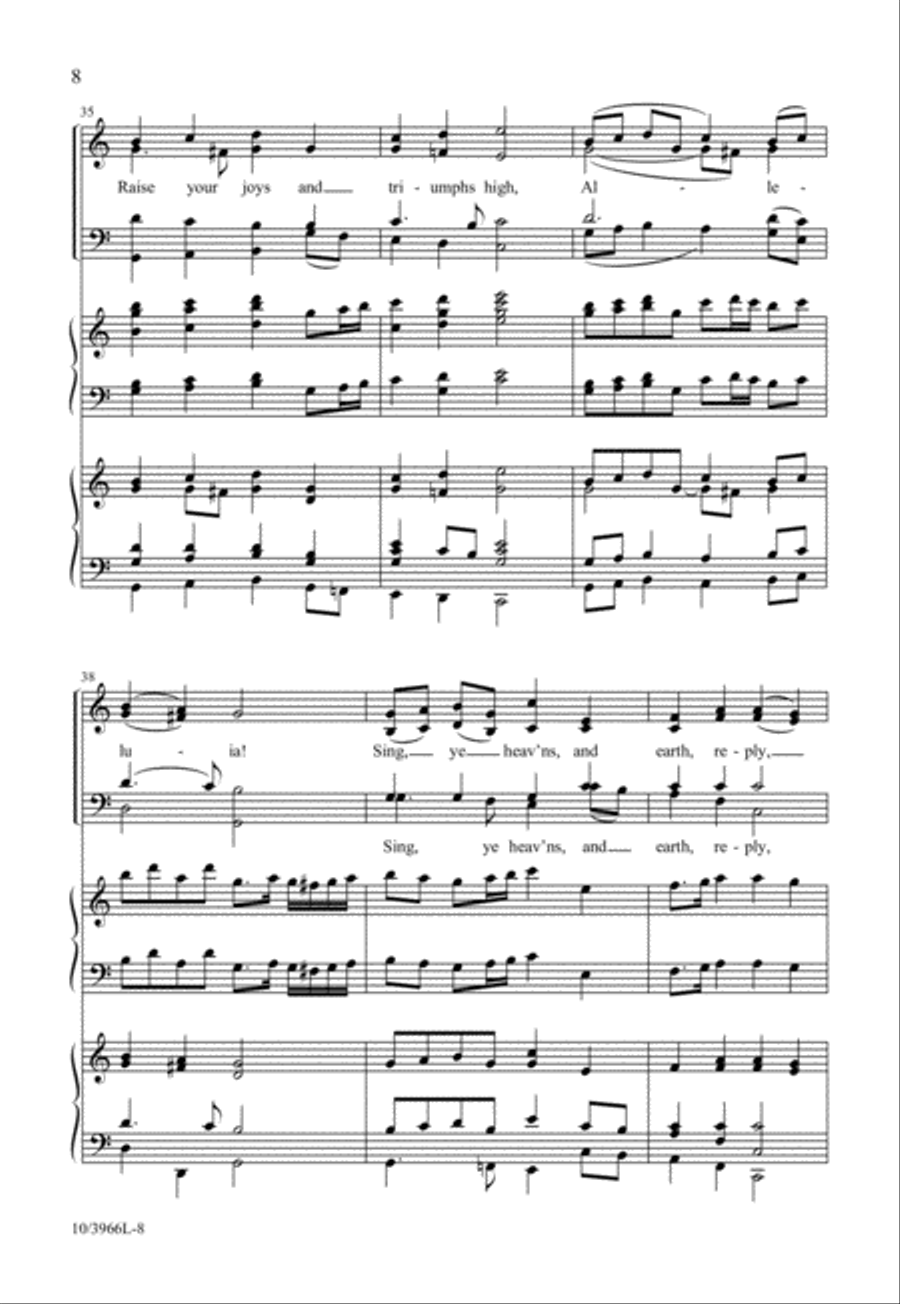 Raise Your Joys and Triumphs High 4-Part scores gallery preview page 9