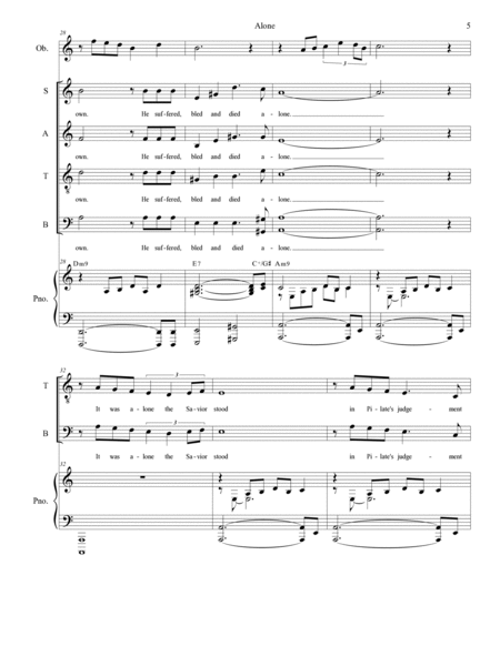 Alone (Man Solo and SATB) image number null