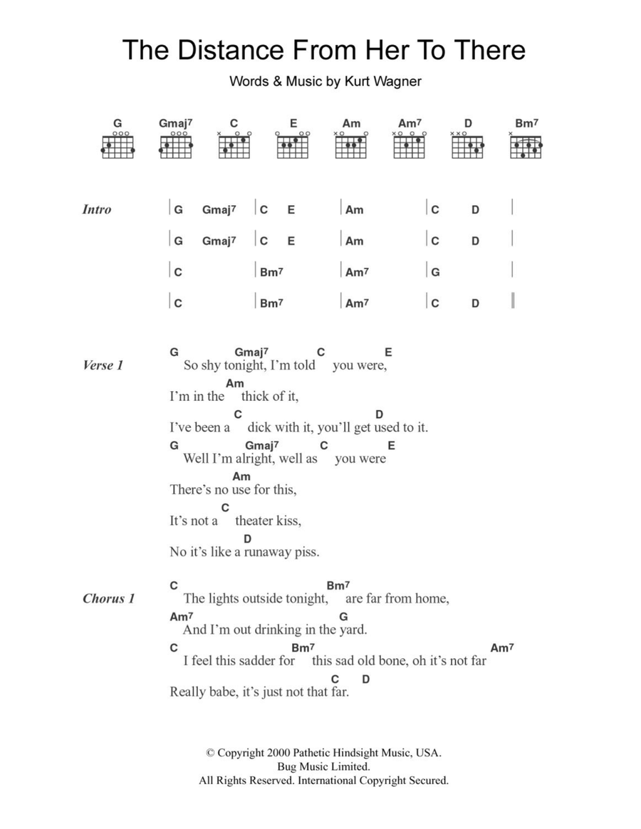 The Distance From Her To There Acoustic Guitar scores gallery preview page 1