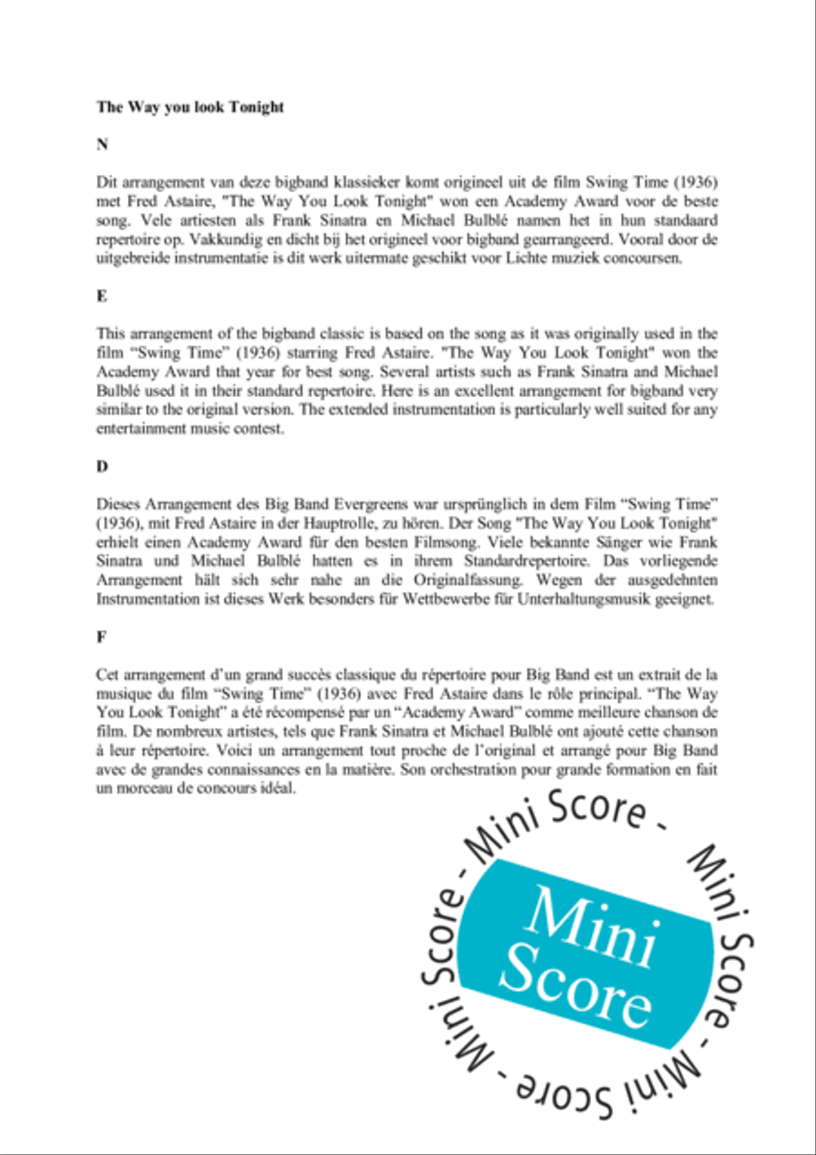 The Way You Look Tonight Fanfare Band scores gallery preview page 5