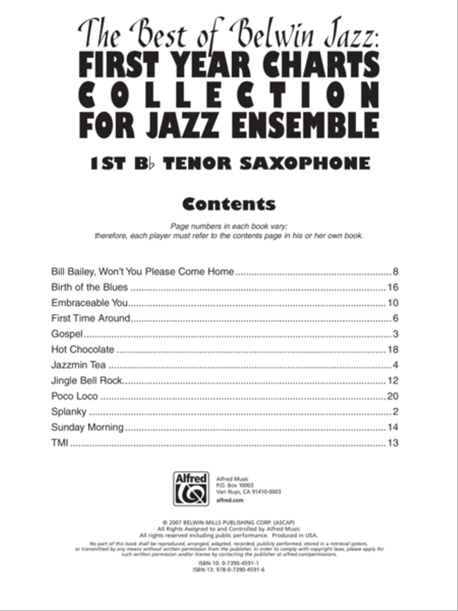 First Year Charts Collection for Jazz Ensemble Jazz Ensemble scores gallery preview page 2