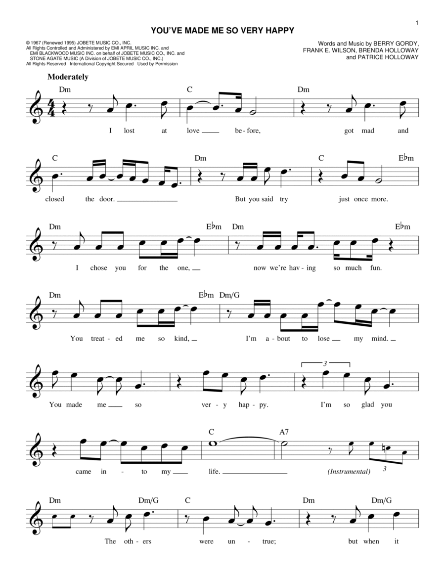 You've Made Me So Very Happy Piano scores gallery preview page 1