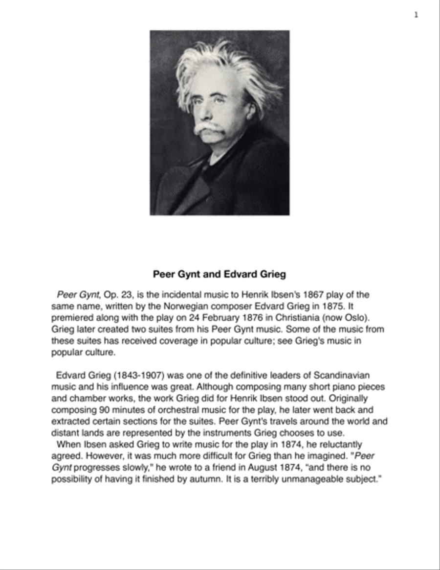 Peer Gynt Suite No.1, Op. 46 - Edvard Grieg - Piano Solo Piano Solo scores gallery preview page 4