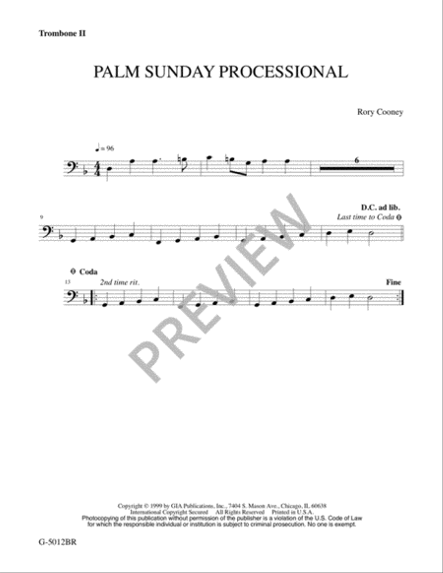 Palm Sunday Processional - Brass Quartet edition Brass Quartet scores gallery preview page 5