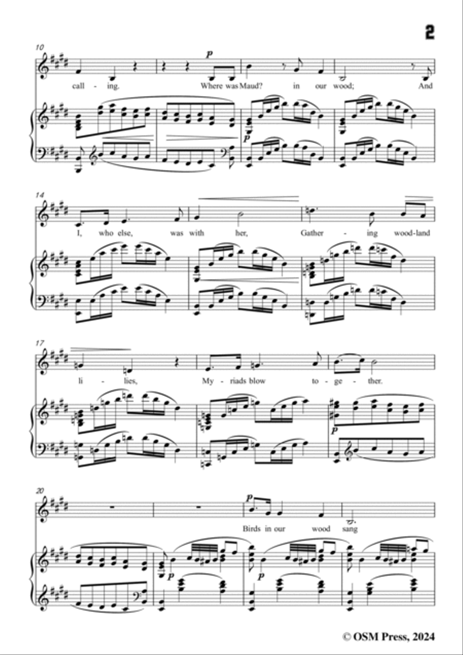 Somervell-Birds in the high hall Garden,in E Major Voice scores gallery preview page 3