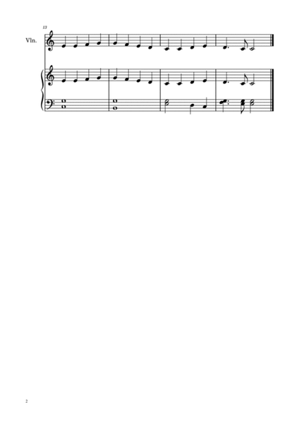 Ode To Joy - Easy Violin w/ piano accompaniment image number null