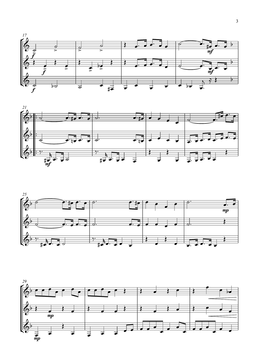 Alexander's Ragtime Band Woodwind Trio scores gallery preview page 3