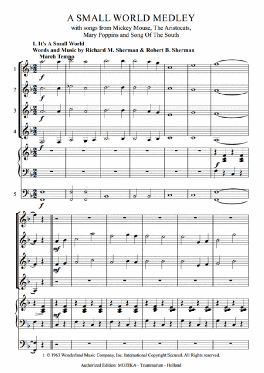 A Small World Medley Set of Parts scores gallery preview page 3