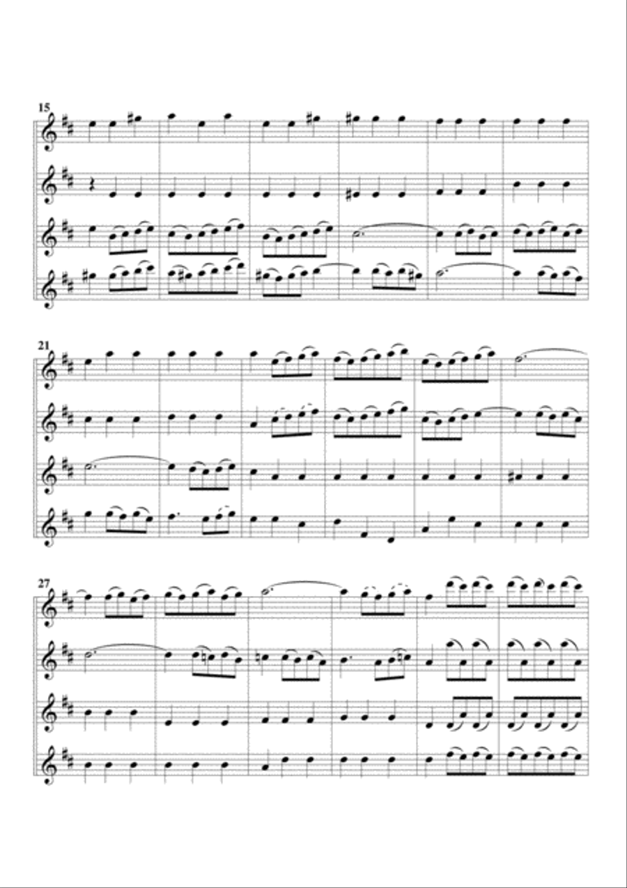 Concerto for 4 flutes (originally 4 violins), TWV 40 201 Woodwind Quartet scores gallery preview page 2