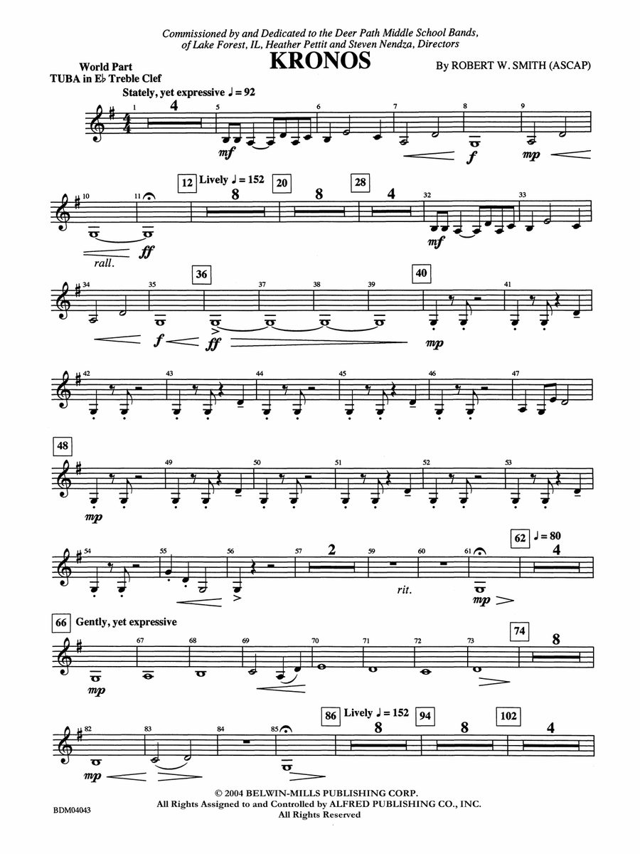 Kronos: (World Part) E-flat Tuba T.C.