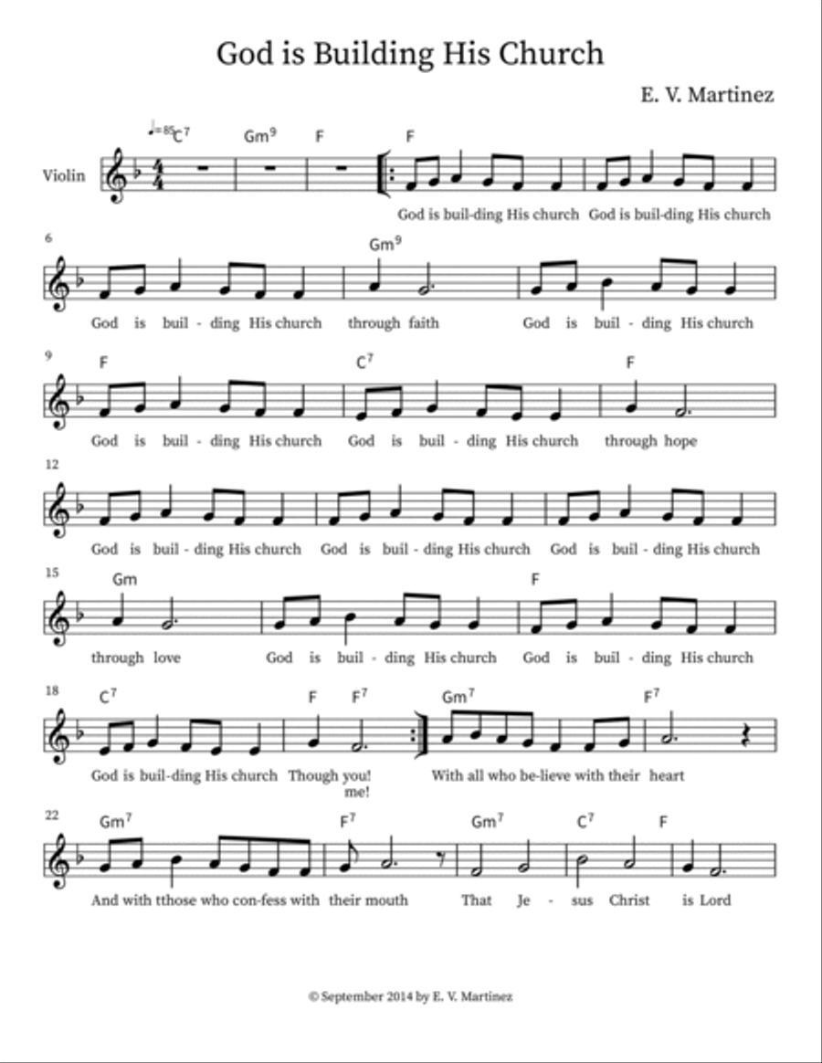God Is Building His Church Trumpet scores gallery preview page 1